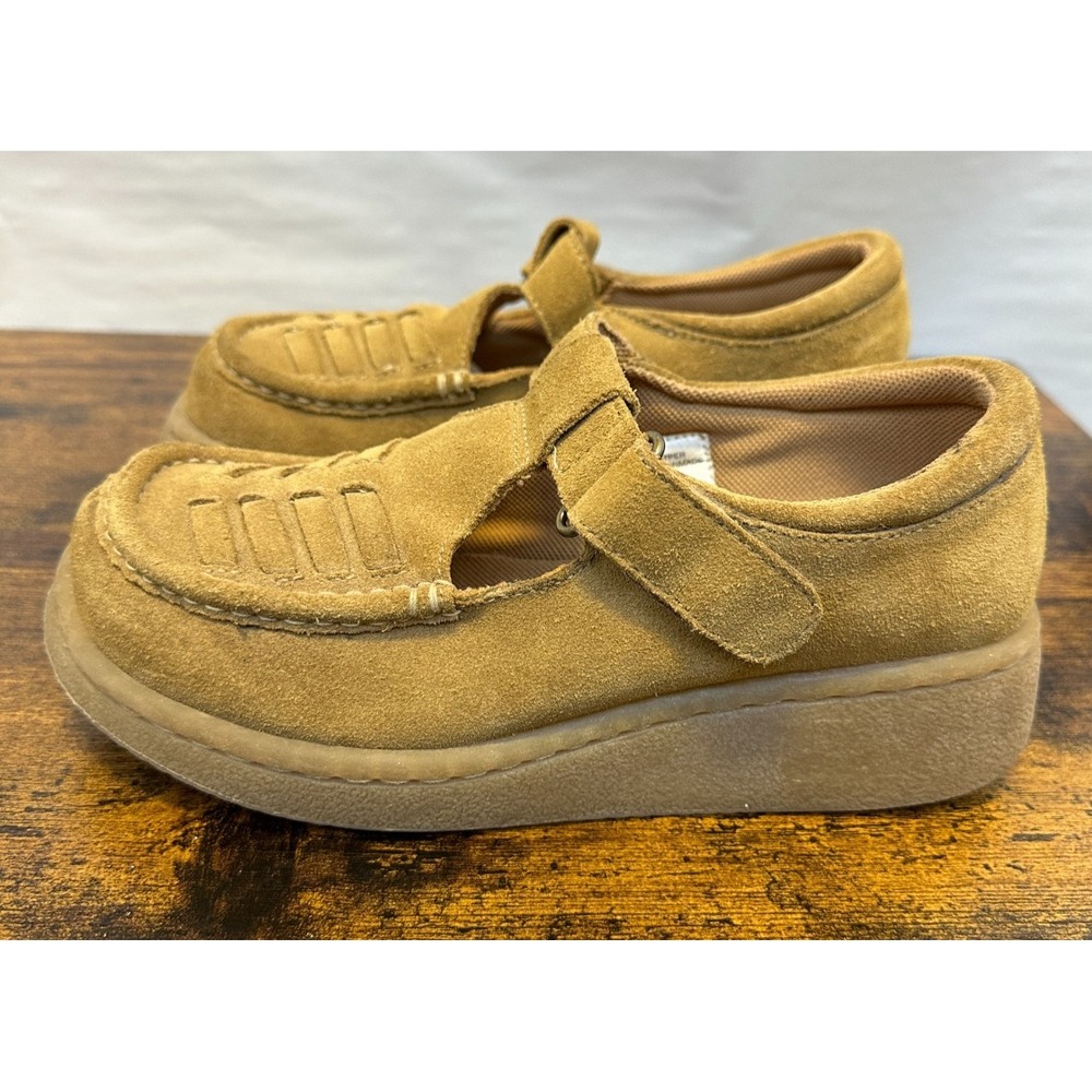 Mudd Daryl Vintage Y2K Tan Suede Platform Mary Jane Shoes Chunky Size 6.5 M - Picture 4 of 16